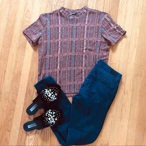 Zara Jersey Tweed Top